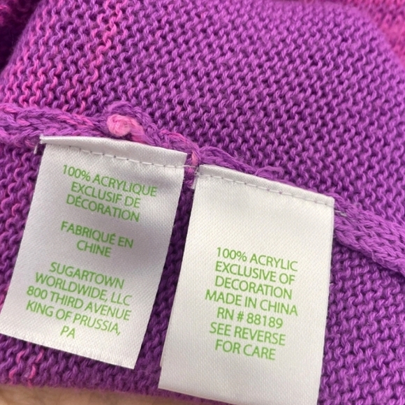 Lilly Pulitzer Size Medium Tatum Ombre Cardigan Orchid Oasis Pink Purple Fringe - Picture 3 of 15
